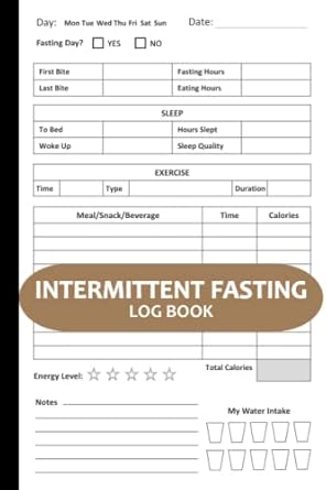 Intermittent Fasting Log Book: Intermittent Fasting Journal/Diary for Women Over 50, to Record and Track Fast Days/Time, Food/Calorie/Water Intake, Exercise, Sleep, Energy Levels, etc. | 120 Pages