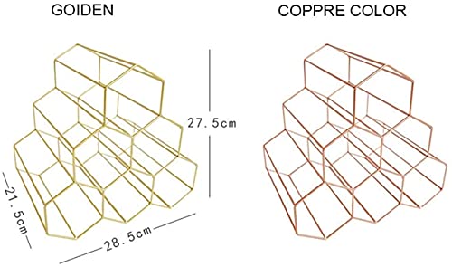 Soporte para vino metálico para 6 botellas, dorado miniatura 2