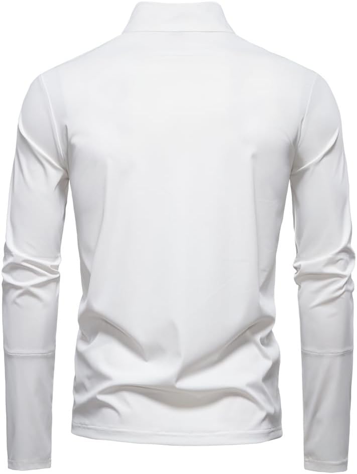 Athletic Running Shirts for Men Pullover Sun Shirt Quick-Dry Quarter Zip Workout Sports Shirts - Image 3