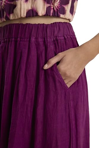 VELVET BY GRAHAM & SPENCER Women's Linda Woven Linen Skirt, Grapes4