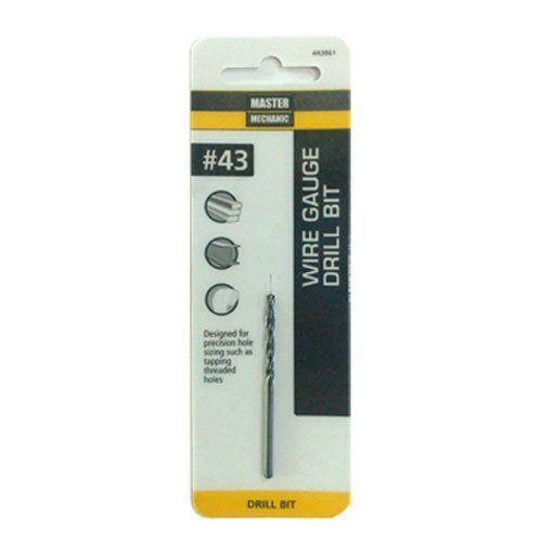Number 43 Wire Gauge Drill Bit - 2-1/4 in, Black Oxide Finish