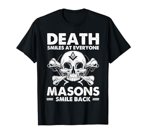 Freemason Skull Quote Death Smiles Mason ���[���A �t���[���C�\�� T�V���c