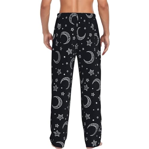 Stars and Moons Mens Pajama Pants Comfy Lounge Pjs Pants Casual Pajama Bottoms3