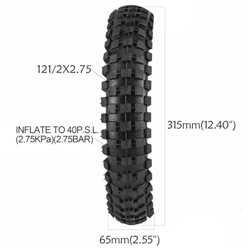 12 1/2 x 2.75 (12.5 x 2.75) Dirt Bike Tire and Inner Tube Set for Mini Pocket Bikes Pit Bike Rocket Electric Gas Scooters Razor MX350 MX400 MX650 X-560 EZIP 750 500 Set of 4
