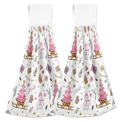 FFYHO Christmas Pink Snowman Towels Cover
