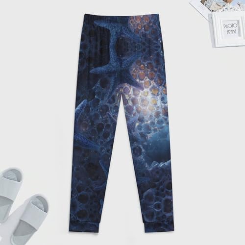 Fish Eggs Ocean Starfishes Men's Pajama Bottoms Sleep Lounge Soft Comfy Pants Sleepwear4