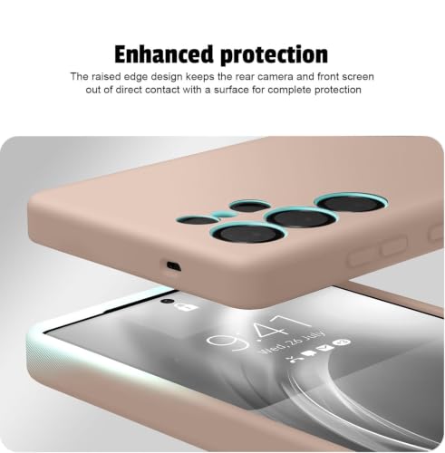 Image of LIRAMARK Liquid Silicone Soft Back Cover Case for Samsung Galaxy S23 Ultra 5G (Pink)