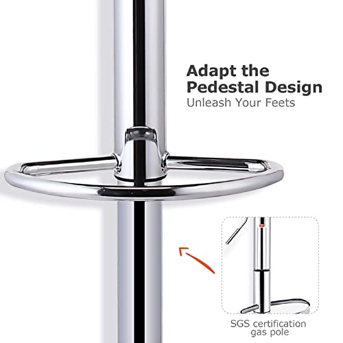 Leopard Bar Stools, Modern Pu Leather Adjustable Swivel Classic Bar Stool With Back, Set Of 3 (Grey) #TOP5