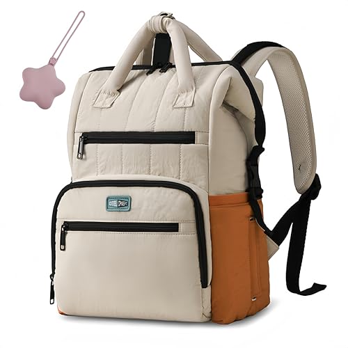 LIRYNX Quilted Diaper Backpack Multifunctional Large Baby Travel Bag