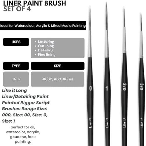 Image of Like it Handmade Professional Art Brush Set, 23 Pieces, Mixed Media Brushes for Watercolour, Acrylic and Oil Painting with Brush Holder