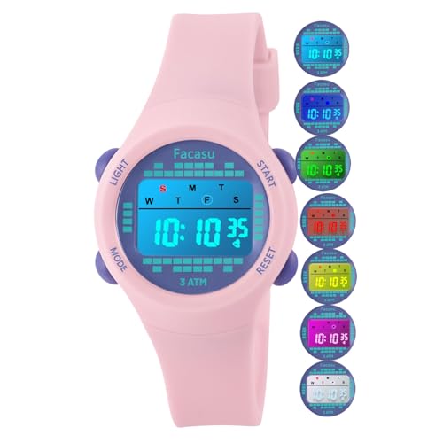 Image of Kids Digital Watch for Girls Boys,Children's Waterproof Colorful Light UP Outdoor Sport Watch with Stopwatch Alarm-Kids Gifts for Girls Boys