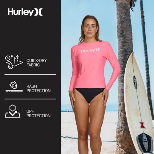 Image of Hurley Rash Guard for Women, Womens Rash Guard Long Sleeve Shirts, Rashguard Swim Shirt Women UPF 50+ SPF & UV Protection