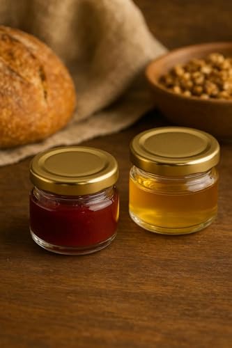 Image of SG Glass Jar Set, 130ML, Transparent, Pack of 4, for Honey, Jam, Spices, Sauces and Desserts