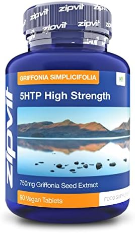 5HTP High Strength 750mg Natural Griffonia Seed Extract, 90 5-HTP Tablets. Suitable for Vegetarians and Vegans.