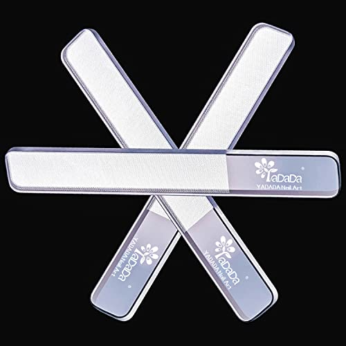 Yadada Glass Nail Shiner - 3Pc Upgrade Glass Nail File Nano Nail Buffers Crystal Shine Polisher For Natural Nails, Professional Manicure Tools Kit For Acrylic Nail Care #TOP6