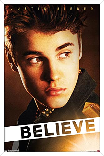 Trends International Justin Bieber - Believe Wall Poster, 22.375" x 34", White Framed Version