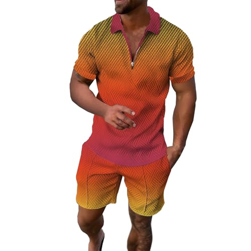 Ensemble homme t-shirt et short imprimé dégradé élégant vêtement été confort XXXL