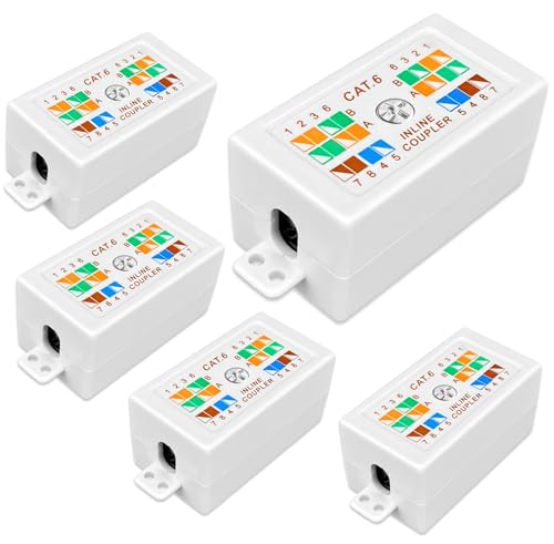 Cat 6 Junction Box 5 Pack Cat5e Splice Connector Unshielded, Punch Down Type