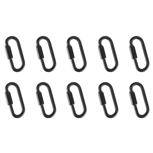 Image of Aspen Creative 21112-91, 10 Pack Heavy Duty Chain Connecting Link. Size:1-3 /4 inchL x 3 /4 inch W., Matte Black Finish, 9 Gauge