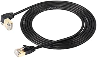 SinLoon RJ45 Cat8 Ethernet Cable,90 Degree UP Male to Male High Speed Cat8 Network Cable,40Gbps 2000Mhz SFTP Patch Cord For Router Modem Server Etc-2m/6.5FT (down)