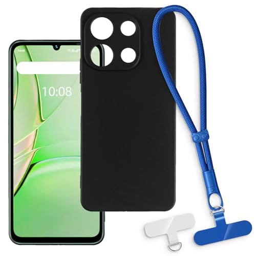 OAGELIM 2-in-1�ی�P�[�X�ƃ��X�g�X�g���b�v Umidigi Note 90 �Ƃ̌݊������� ���O���\�ȃ��j���[�h�t���d�b�J�o�[�A����~�ߕ����h�~�O���b�v�n���h�� (�u���b�N + �u���[)