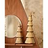 Wondrous deco wooden christmas tree figurine tabletop gold tree figurine set of 2 desk centerpieces for christmas decor  urban country home decor