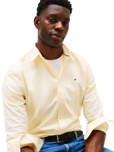 Image of Tommy Hilfiger Men's Long Sleeve Oxford Shirts in Regular Fit, Men's Button Down Shirts, Also Available in Big and Tall