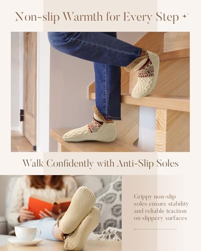 Fuzzy Slipper Socks with Grippers: Cozy Gift for Men & Boys, Soft Thermal Fireside Slippers, Stocking Stuffers4