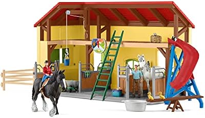 Schleich 42485 Farm World Play Set - establo de Caballos, Juguetes a Partir de 3 años