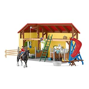 SCHLEICH 42485 Farm World – Paardenstal – Speelfigurenset – Kinderspeelgoed voor Jongens en Meisjes – 3 tot 8 jaar – 31 Onderdelen
