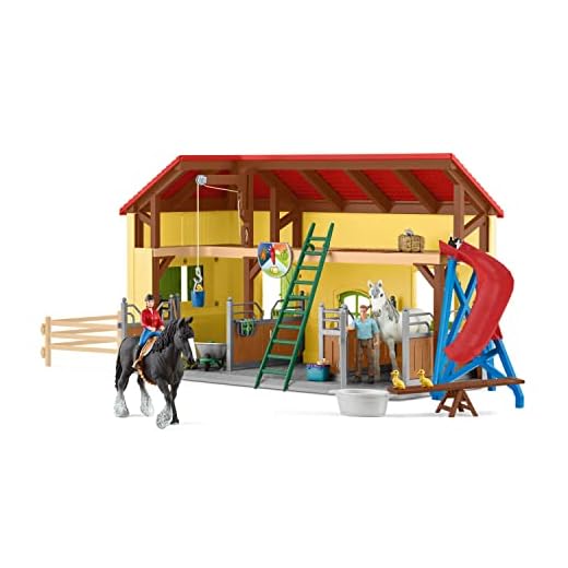 Schleich 42485 Farm World play set - establo de caballos, juguetes a partir de 3 años