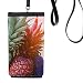 Fresh Early Morning Pineapple Fruit Phone Wallet Purse Hanging Mobile Pouch Black Pocket