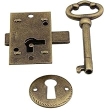Small Brass Plated Non-Mortise Cabinet Lock in Antique Brass