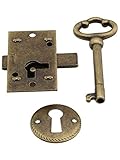 Small Brass Plated Non-Mortise Cabinet Lock in Antique Brass