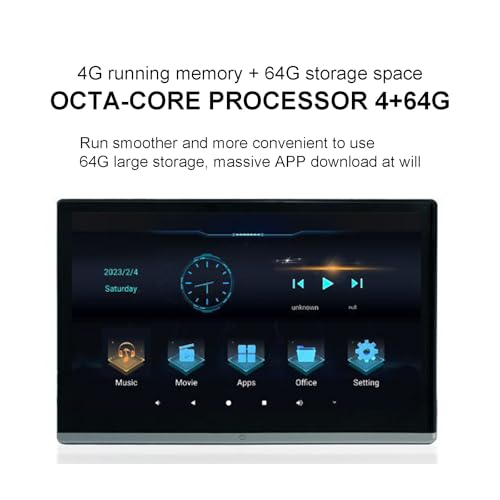 Pantalla para reposacabezas de coche Android 11 de 13.3 pulgadas con 4GB+64GB y HDMI 4