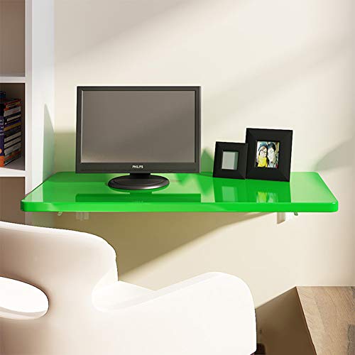 Table pliante murale contre le manque de place bureau bois vert 80cm