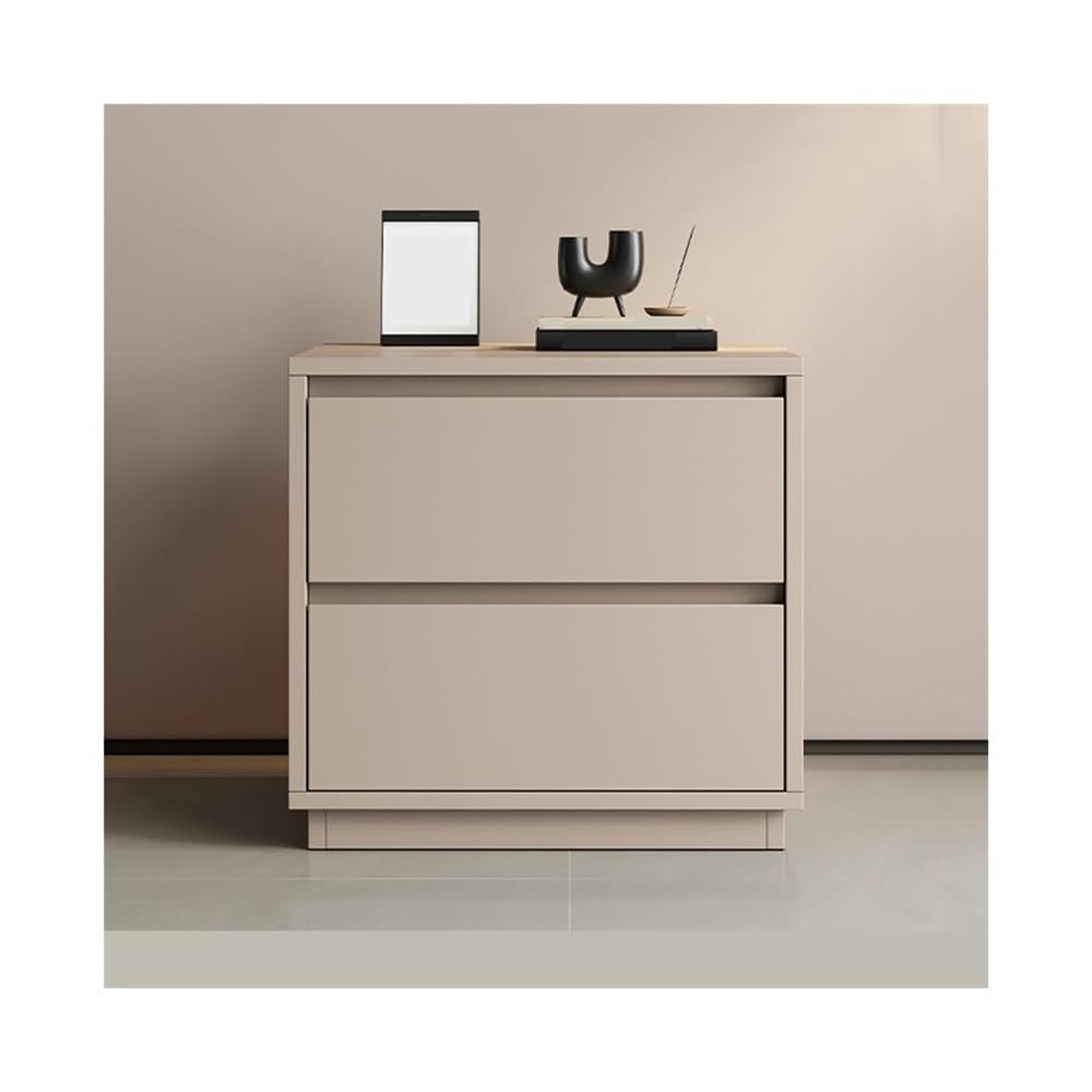 Table de chevet en bois kaki pour chambre meuble rangement double tiroir