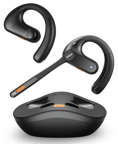 EKSA S30 Open-Ear Headphones Wireless, Bluetooth 5.3 Earphones, 70H Playtime, IPX5 Waterproof Air Conduction Open Ear Earbuds with TubeBass Technology for Office Driving Clear Calls