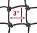 PowerTye 15in x 30in Extreme Duty Cargo Net with 5mm Premium Elastic - 3in x 3in Mesh and Rubber-Tipped Super Strong Metal Hooks - Black