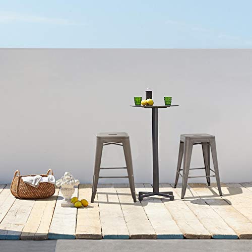 Fdw Metal Bar Stools Set Of 4 Counter Height Barstool Stackable Barstools 24 Inch 30 Inch Indoor Outdoor Patio Bar Stool Home Kitchen Dining Stool Backless Bar Chair (24", Gun) #TOP3