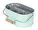 Galvanized Metal Caddy with 4 Compartments, Kitchen Utensil Holder, Metal Caddy, Picnic Caddy, Rustic Farmhouse Galvanized, Multipurpose Storage Bin, Metal Garden Planters- Aqua