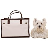 [citydog/シティドッグ] パイピング トート キャリー M ｜ 犬 キャリーケース キャリーバッグ キャリー トート キャンバス 涼しい おしゃれ brown