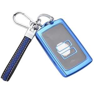 ORUZA Car Key Cover for Renau1t, 4 Buttons Car Key Fob for Renau1t, TPU Cover Shell with Keychian For Renau1t Clio Megane Koleos Kadjar Talisman Captur Espace Dacia Duster Blue
