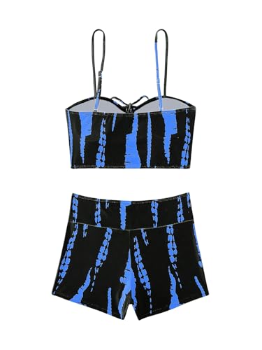 SHENHE Women's Tie Dye Tankini Swimsuits High Waisted Tummy Control Bikini Sets4