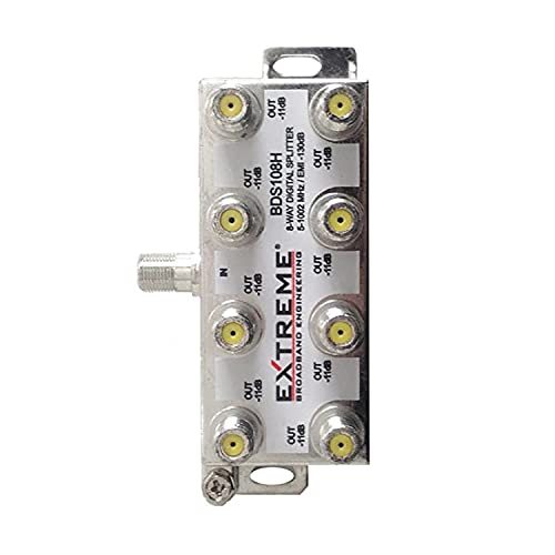 Extreme 8 Way Balanced Hd Digital 1Ghz High Performance Horizontal Coax Cable Splitter - Bds108H #TOP4