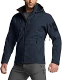 CQR Men's Tactical Softshell Jacket, Winter Warm Fleece Lined Coat, Water Resistant Outdoor Hunting Hiking Rain Windbreaker, Operator Jacket Operator Navy, Medium