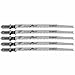 Bosch T308B 5-Piece 4-1/2 In. 12 TPI Extra Clean for Wood T-Shank Jig Saw Blades