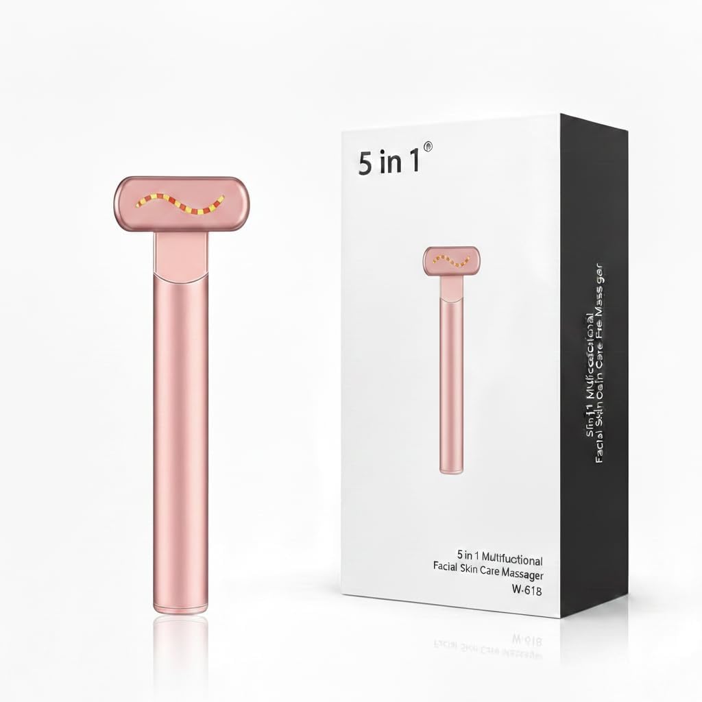 Red Light Therapy for Face | 4‑in‑1 Skincare Tool with EMS Microcurrent & Vibration | Rechargeable Face Massager Machine for Facial & Eye Care-image-0