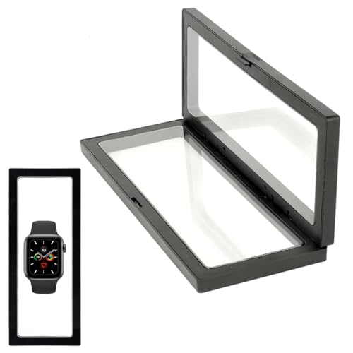 DOKRIN Ecrins pour Montres, rangement montre 1 boîte à montres transparente suspendue, présentoir de montres, boîte de rangement, boîte de voyage portable, unisexe (noir)