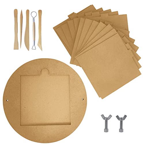 21Pcs Bat System For Potter’s Wheel ，Bat Adapter With Removable Inserts 12” Round Outer Bat With Set Of 7” Square Inner Bats With Bats Pin And Pottery Tools Kit Tools For Potters And Clay Artists #TOP25
